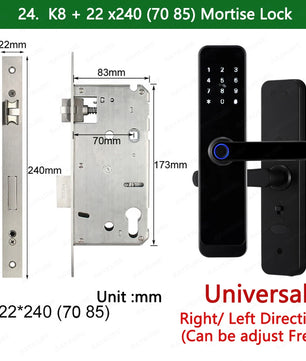 Wifi Smart Fingerprint Digital Electric Door Lock with Longer Handle Panels