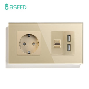 Bseed 16A Glass Panel Wireless WIFI Control Smart Power Socket