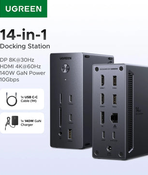 Ugreen 14-IN-1 10Gbps Metal Type-C HDMI RJ45 Docking Station