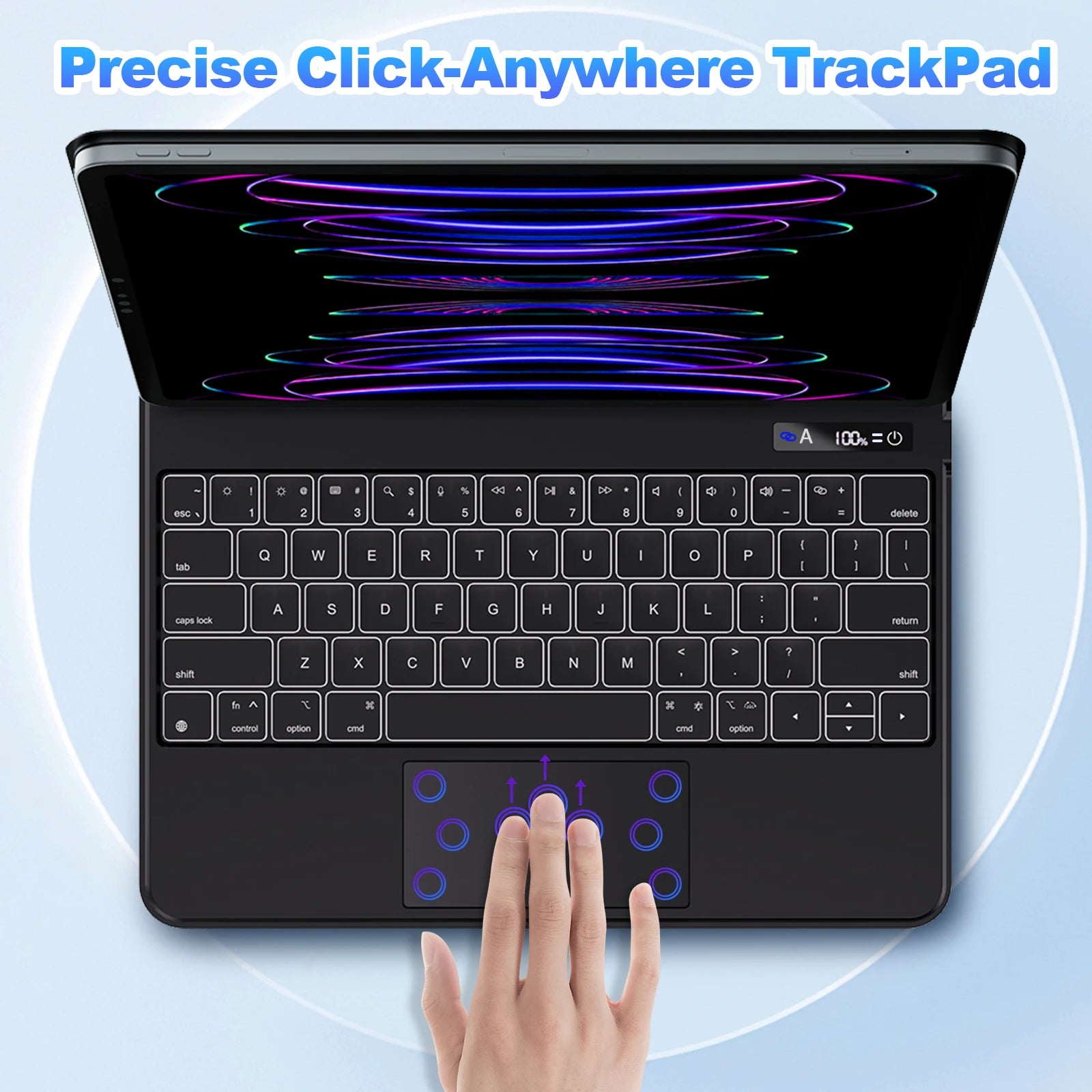 Wireless 11 Inches Magnetic Magic Keyboard Case for Apple iPad