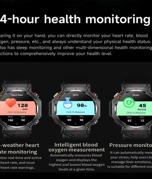 Silica Gel Waterproof Android Round Heart Rate Tracker Smartwatch