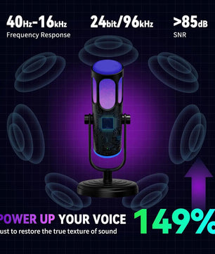 Plastic High Quality Gaming Microphone for PC with RGB Lights