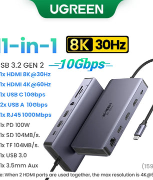 Ugreen 13-IN-1 Type-C Card Reader HDMI USB Splitter Hub