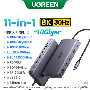 Ugreen 13-IN-1 Type-C Card Reader HDMI USB Splitter Hub