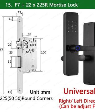 Zinc Alloy Fingerprint Bluetooth Rechargeable Battery Door Lock