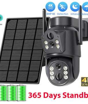 1080p 8MP 4K HD Solar WiFi Normal Supply Dual Lens Security Camera