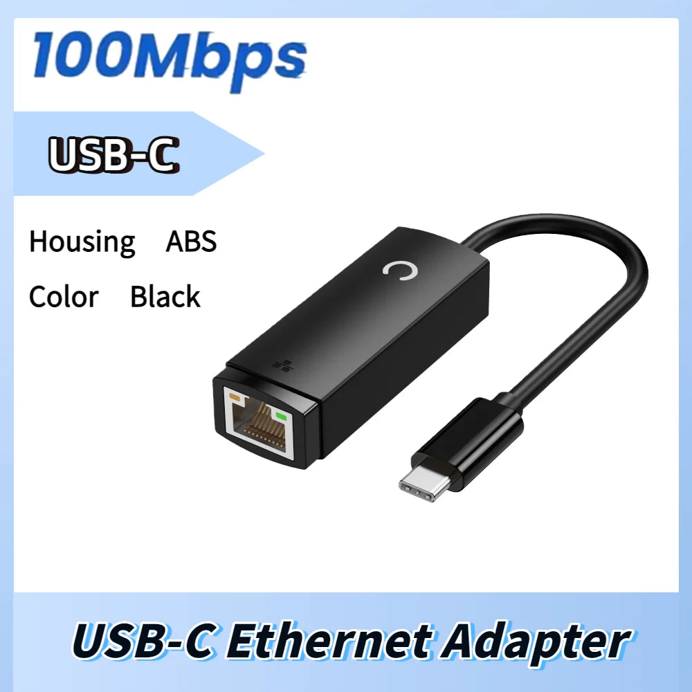 RJ45 USB 3.0 2.4GHz 1000Mbps USB Type C Adapter For MacBook