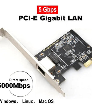 5000Mbps PCI-E To RJ45 5G Gigabit Ethernet Network Card