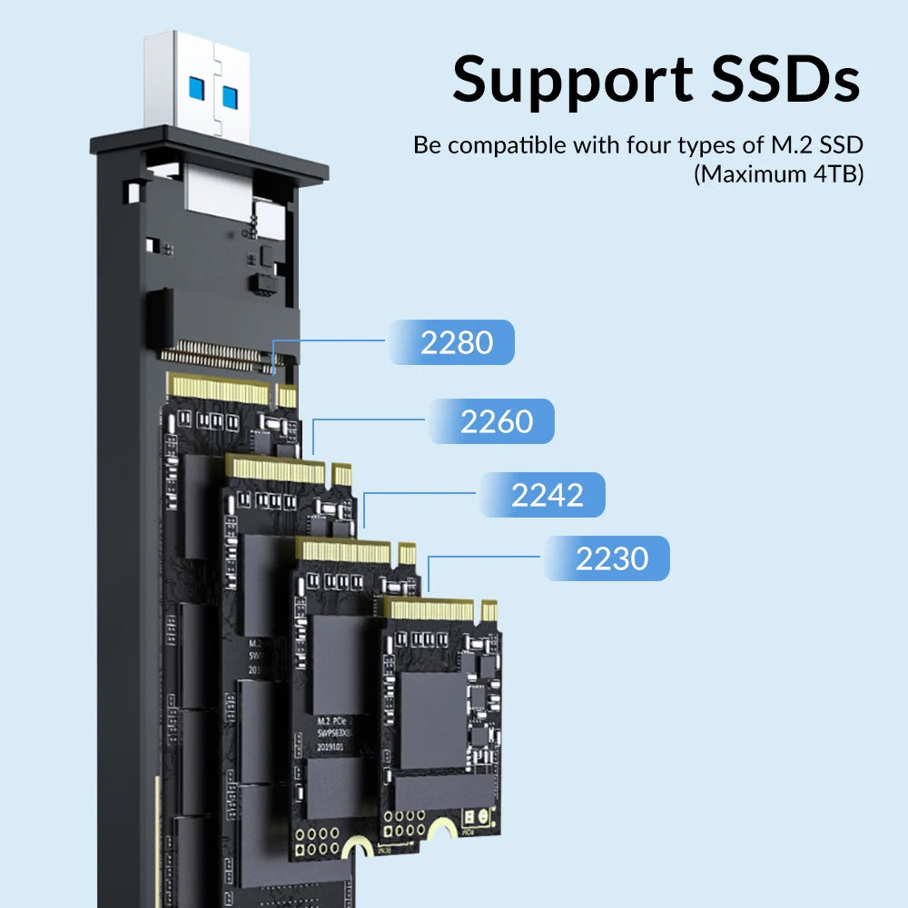 Dual Protocols M.2 NVME External Solid State Drive For Laptop