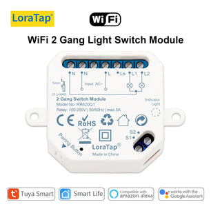 LoraTap 10A 300W Plastic Smart ZigBee 3.0 Light Switch Module