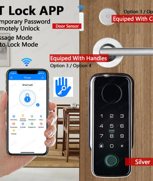 Aluminium Alloy Fingerprint Bluetooth Reversible Handle Door Lock