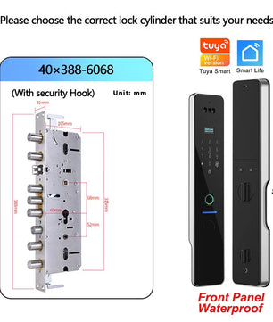 Wifi R2 IP66 Waterproof Fingerprint Electronic Lock With Camera
