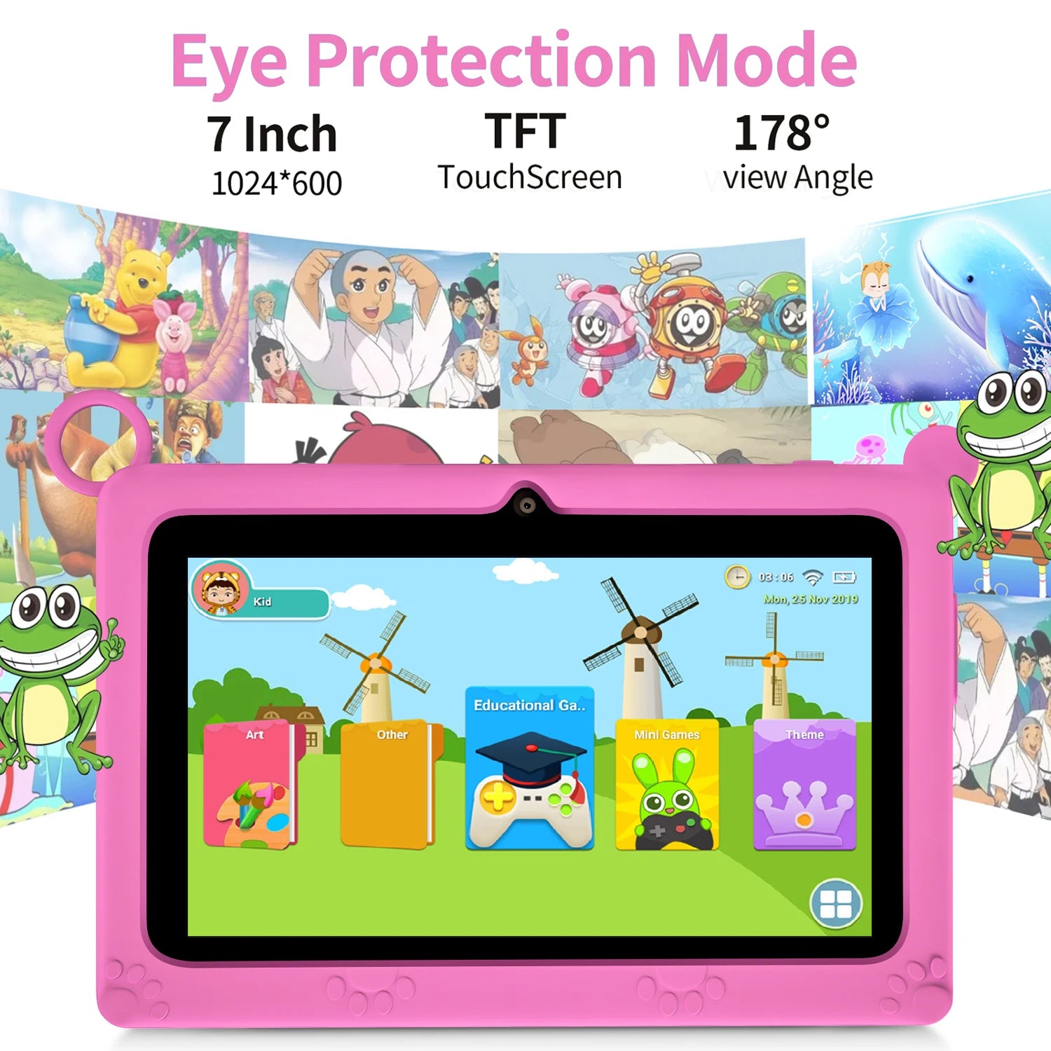 4000mAh Type-C USB 4GB RAM 64GB ROM 7 Inches Android Touch Tablet