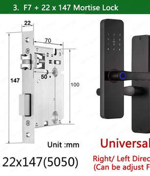 Zinc Alloy Fingerprint Bluetooth Rechargeable Battery Door Lock