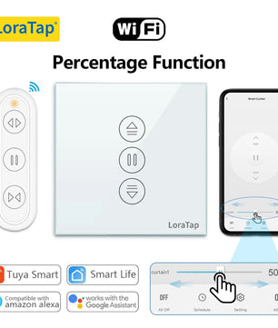 LoraTap 240V Plastic WiFi Blinds Roller Shutter Curtain Switch
