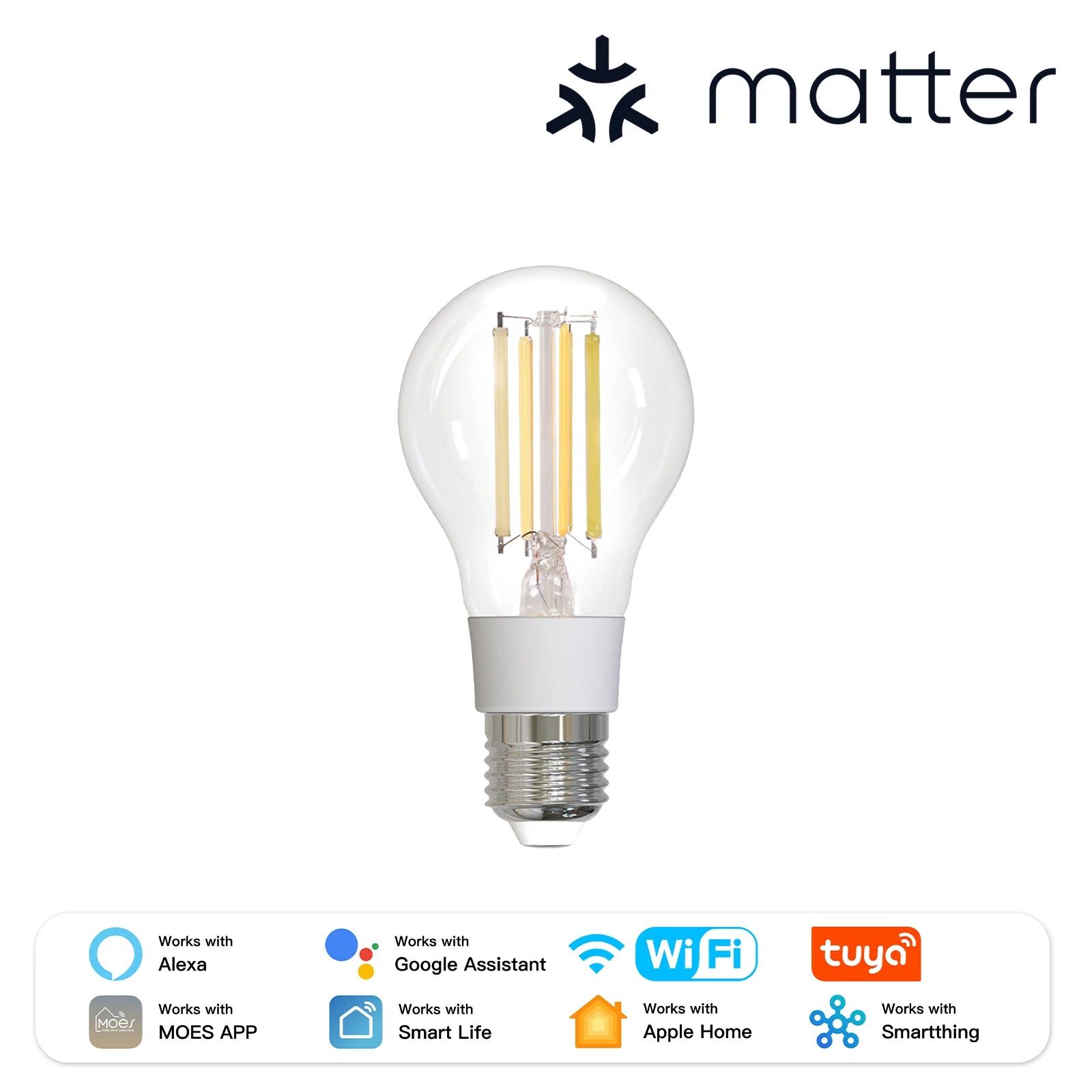 Moes 320° 6500K-2700K LED Light Smart Filament Bulb
