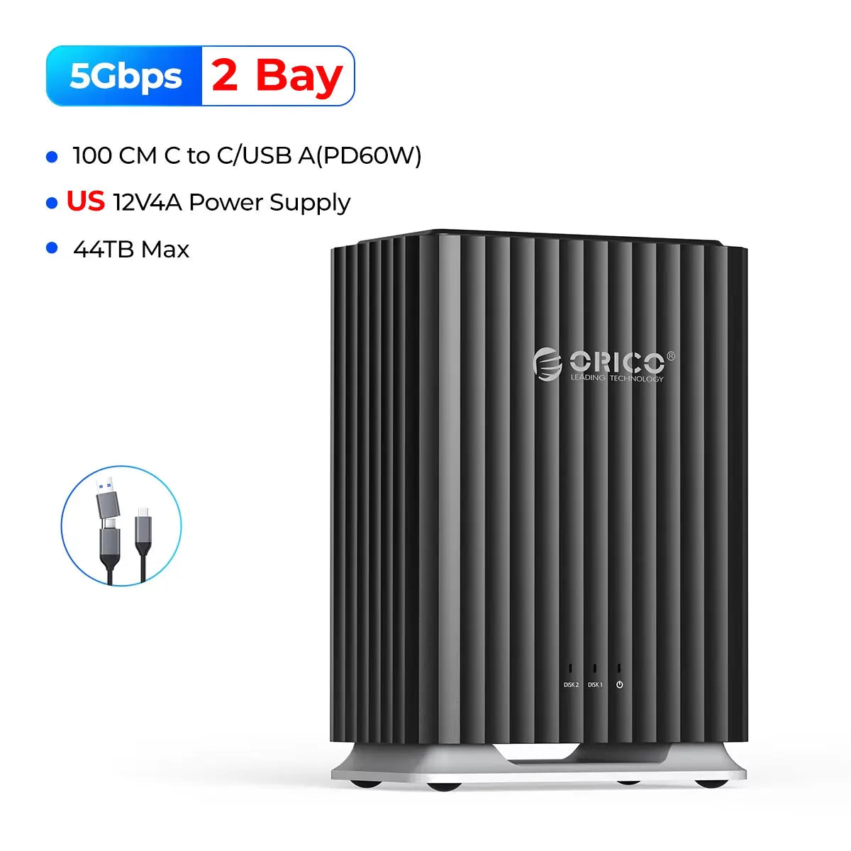Plastic 5 Bay USB C DAS Enclosure Hard Drive For Desktop