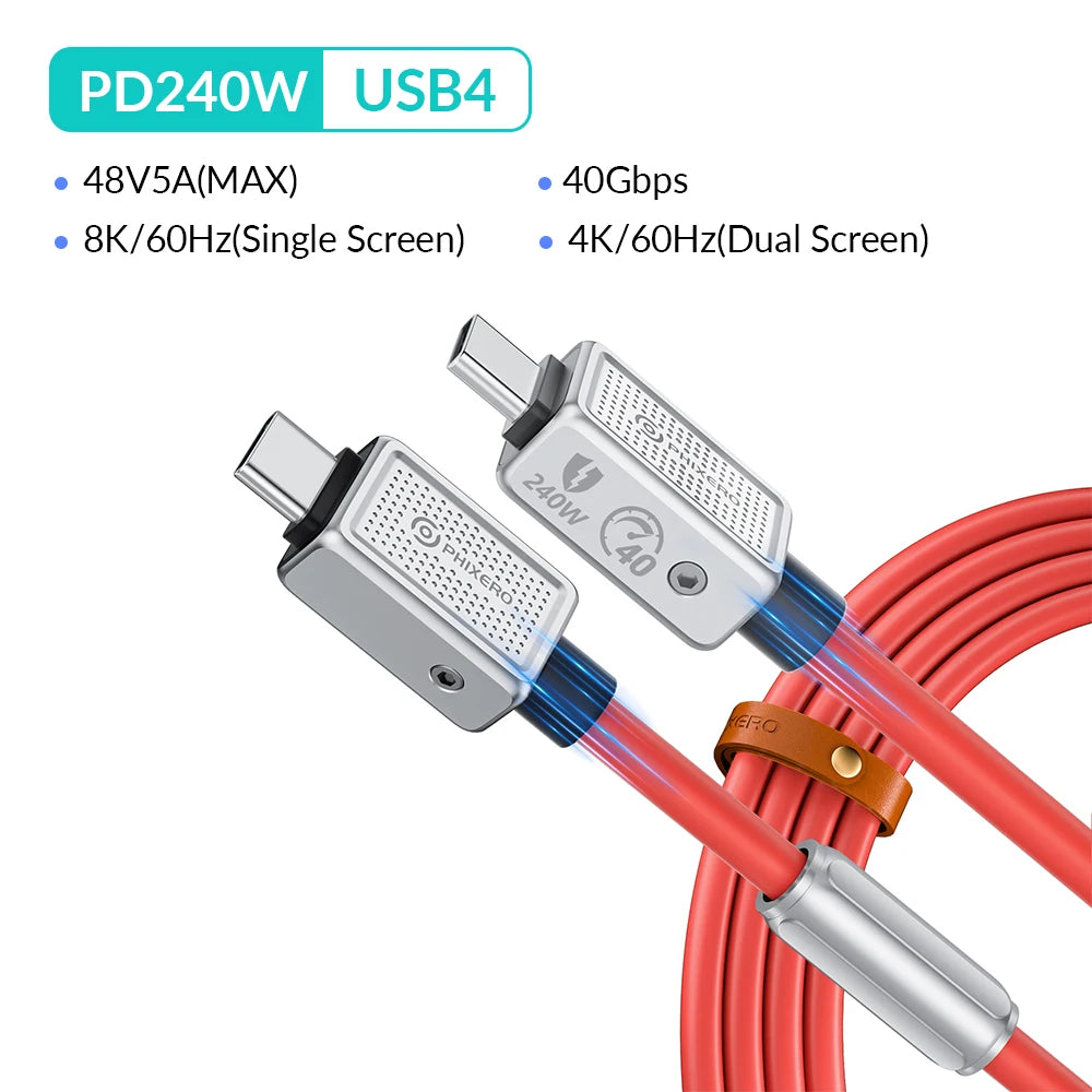 40Gbps Aluminum Alloy PD240W Type-C Fast Charging Cable