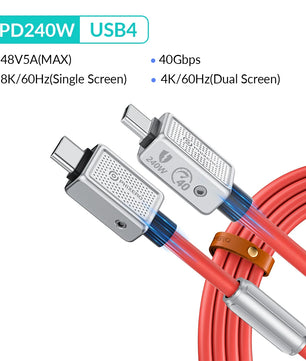 40Gbps Aluminum Alloy PD240W Type-C Fast Charging Cable