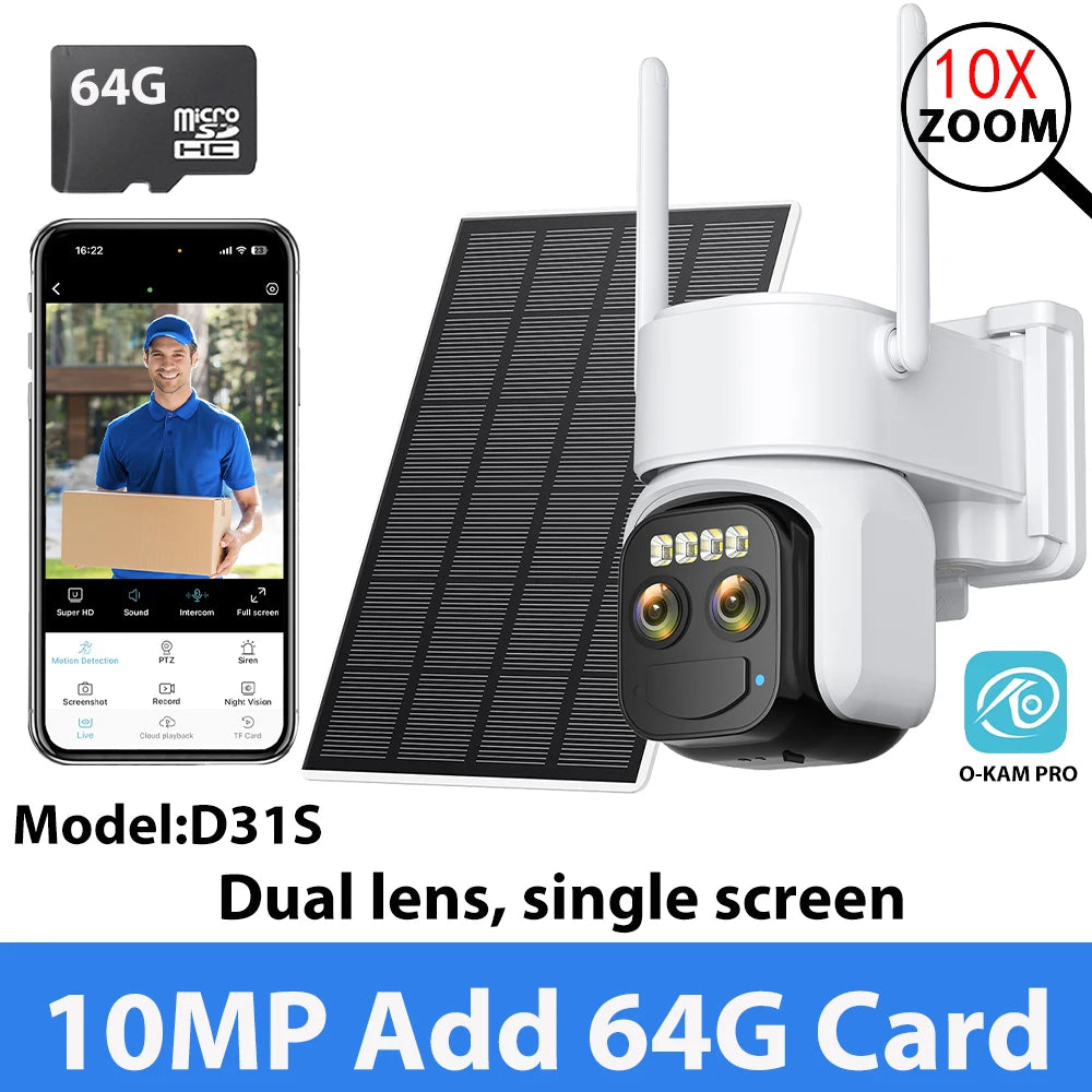 10MP 10X Zoom Solar Wireless Outdoor HD Surveillance Camera