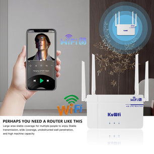 300Mbps 2.4GHz Fixed Antenna LTE Router With SIM Card Slot