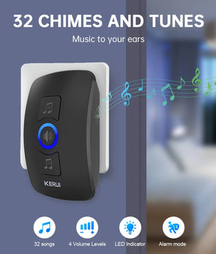 Kerui Plastic Wireless Waterproof Battery Cordless Remote Doorbell