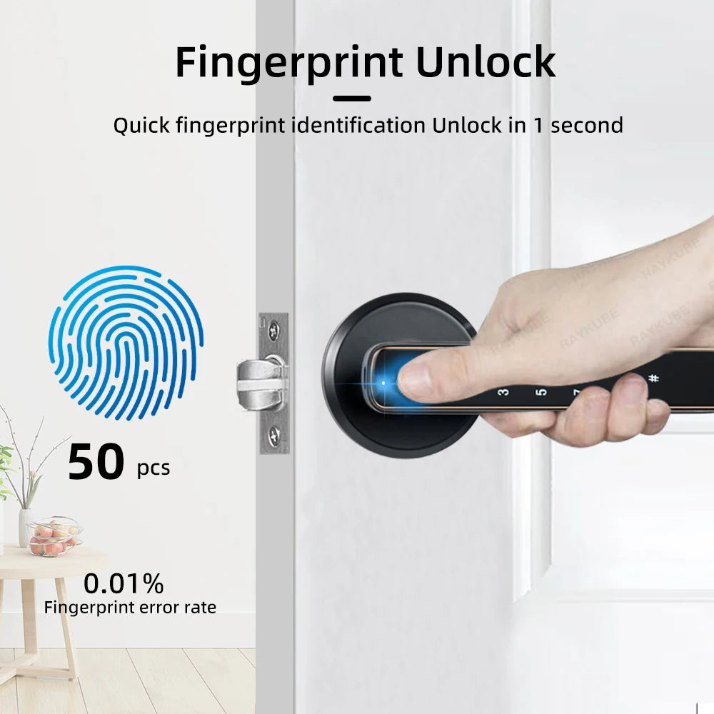Zinc Alloy Fingerprint Bluetooth Electronic Reversible Door Lock