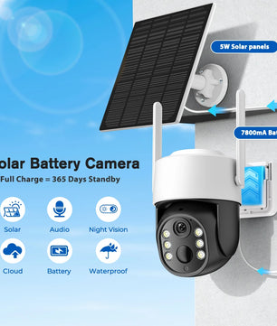 5MP Outdoor Solar 7800mAh Battery Wireless Surveillance Camera