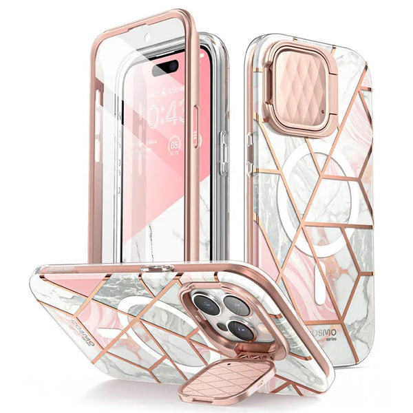 Polycarbonate Full-Body Marble Bumper Case For iPhone 15 Pro Max