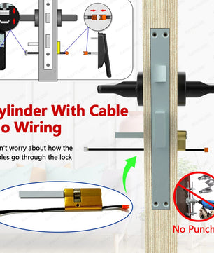 Aluminium Alloy Fingerprint Bluetooth Reversible Handle Door Lock
