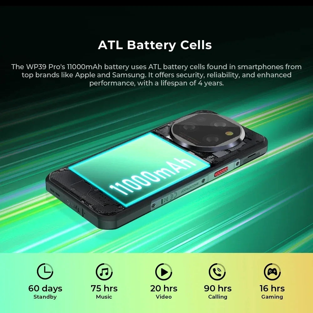 11000mAh 6.6" 512GB Android WP39 PRO 5G Rugged Smartphone