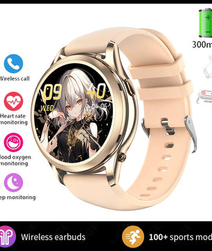 Silica Gel Waterproof Android Round Shape Bluetooth Smartwatch