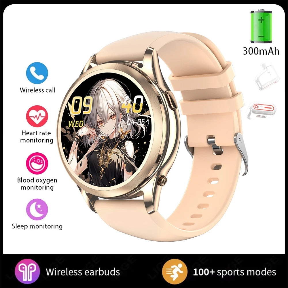 Silica Gel Waterproof Android Round Shape Bluetooth Smartwatch