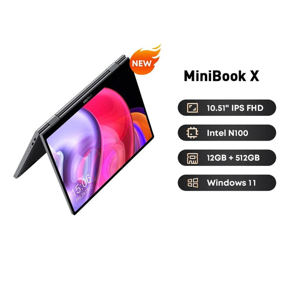 512GB MiniBook X 10.51" IPS Screen Intel N5100 Windows 11 Laptop