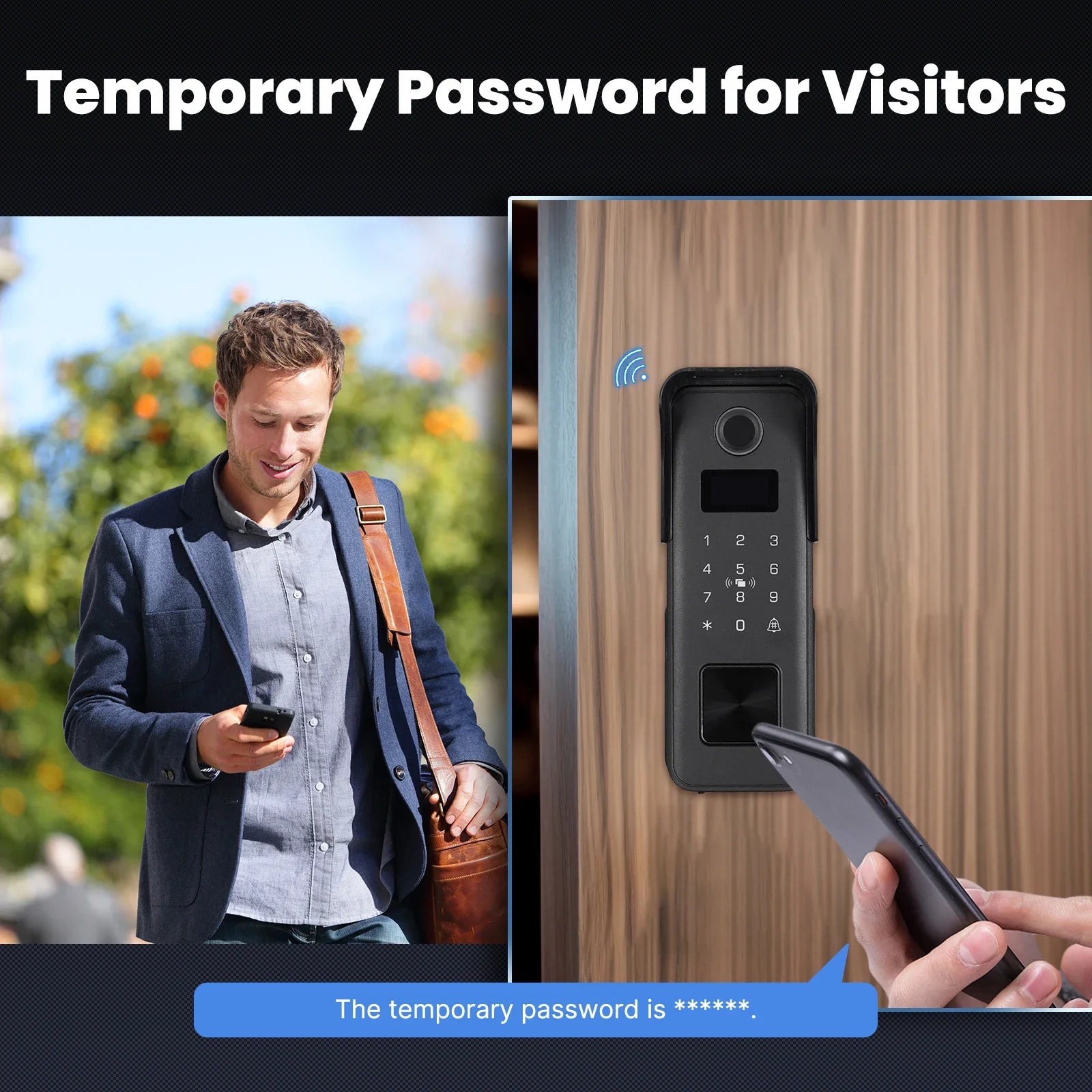 Moes Tuya Bluetooth Fingerprint Password Waterproof Door Lock