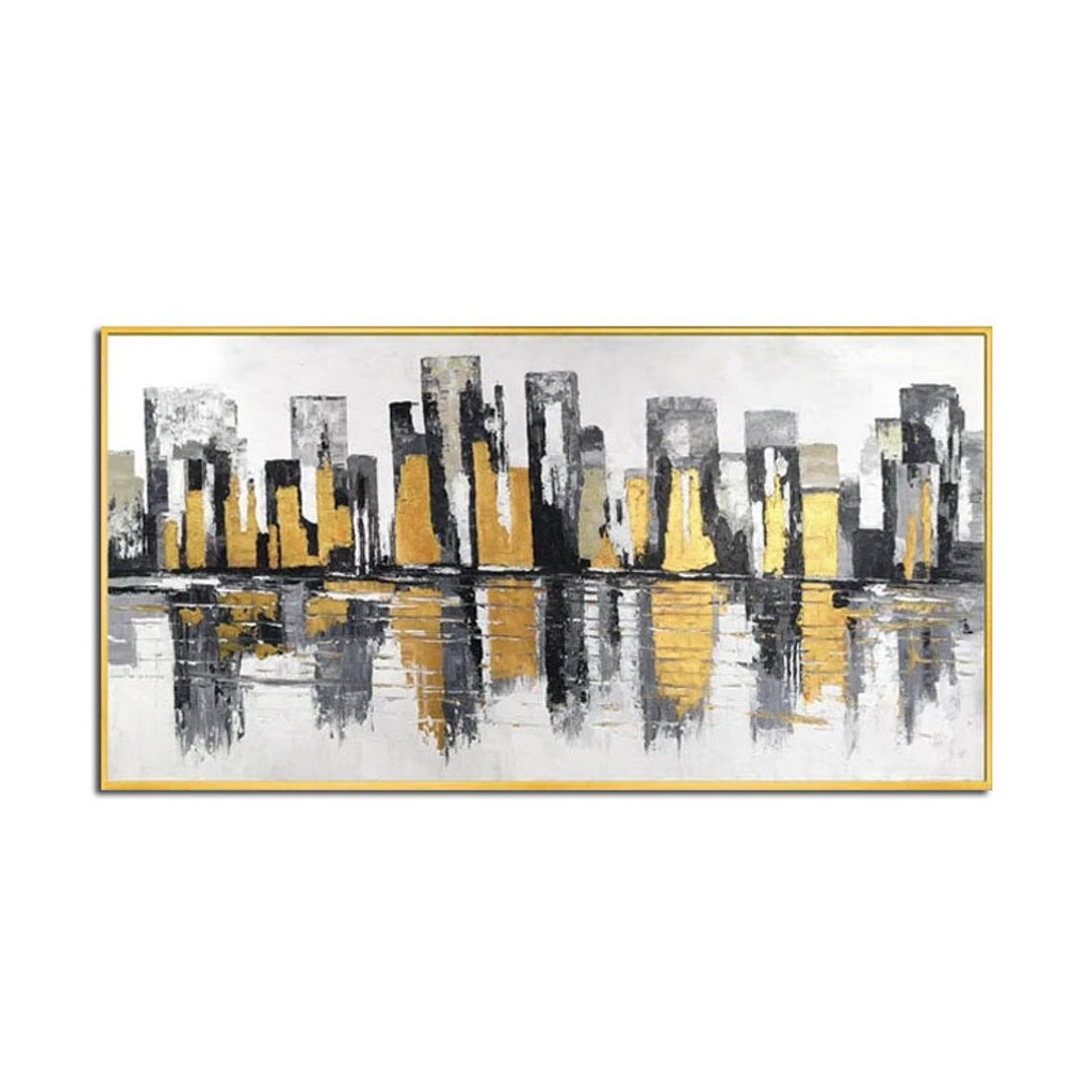 100% Canvas Modern Abstract Architecture Hand-Made Oil Painting