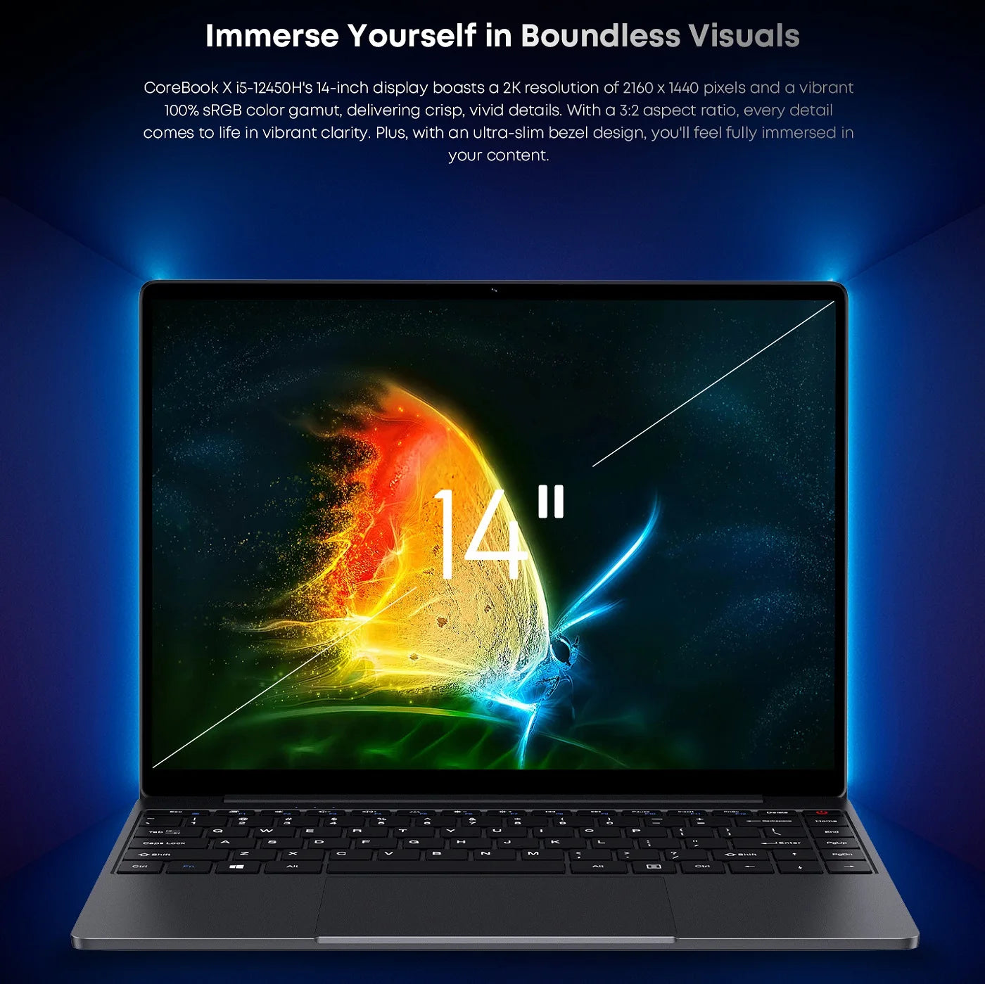 512GB CoreBook X i5-12450H IPS Screen 14 Inch Windows 11 Laptop