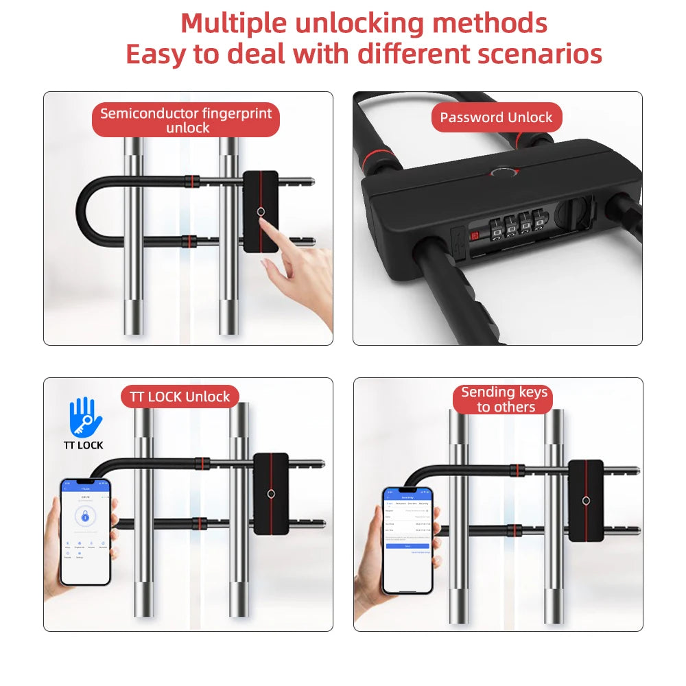 Stainless Steel Waterproof Rechargeable Battery Biometric Door Lock