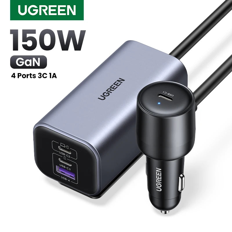 Ugreen Alloy 150W Fast Car Charger for iPhone 15 16 17