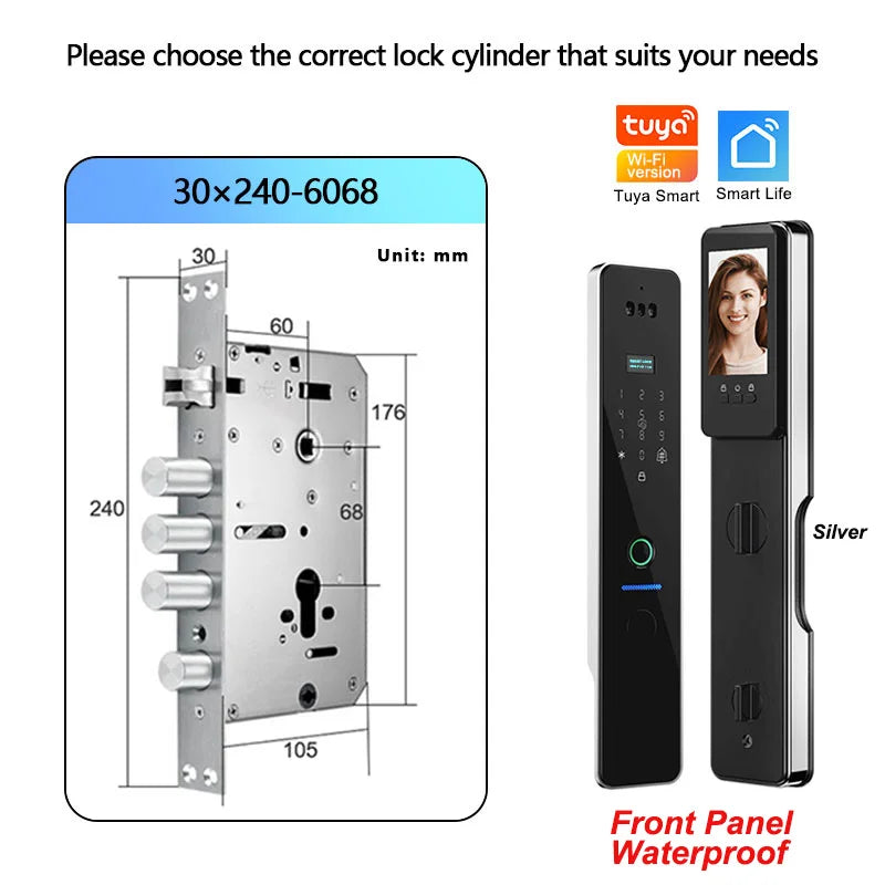 Wifi R2 IP66 Waterproof Fingerprint Electronic Lock With Camera