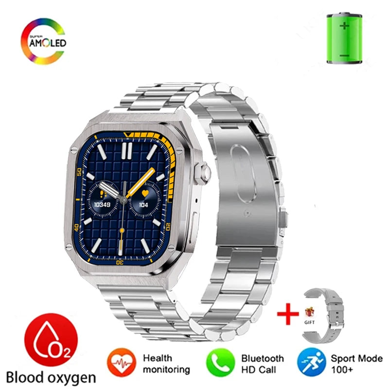 Silica Gel Waterproof Amoled Full Touch Screen Bluetooth Smartwatch
