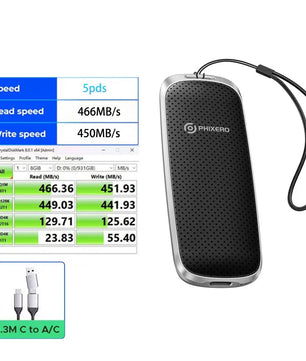 128GB USB 3.2 External Type-C Solid State Drive For Laptop