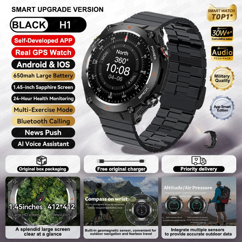 Silica Gel Waterproof Android Round Shaped Amoled Screen Smartwatch