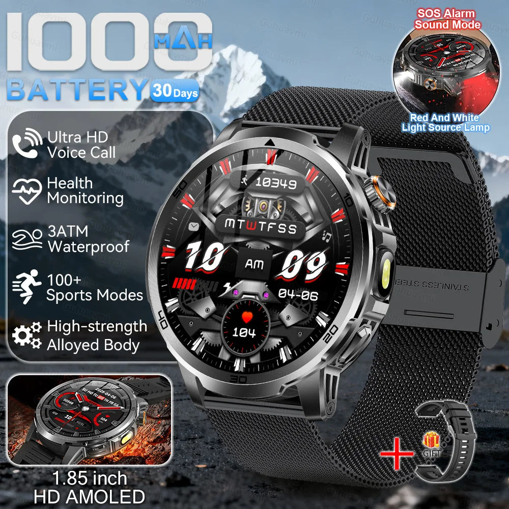 Steel Waterproof Android Round Shape On-Wrist Smartwatch