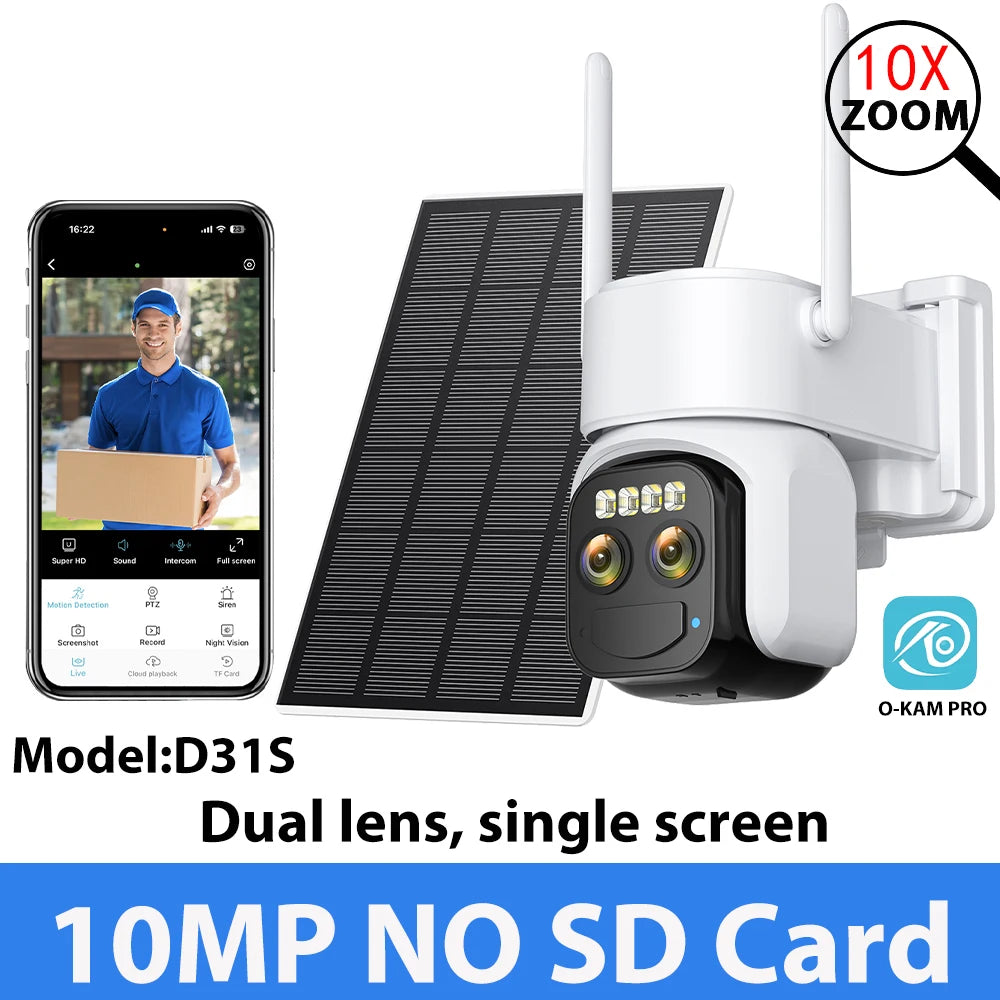 10MP 10X Zoom Solar Wireless Outdoor HD Surveillance Camera