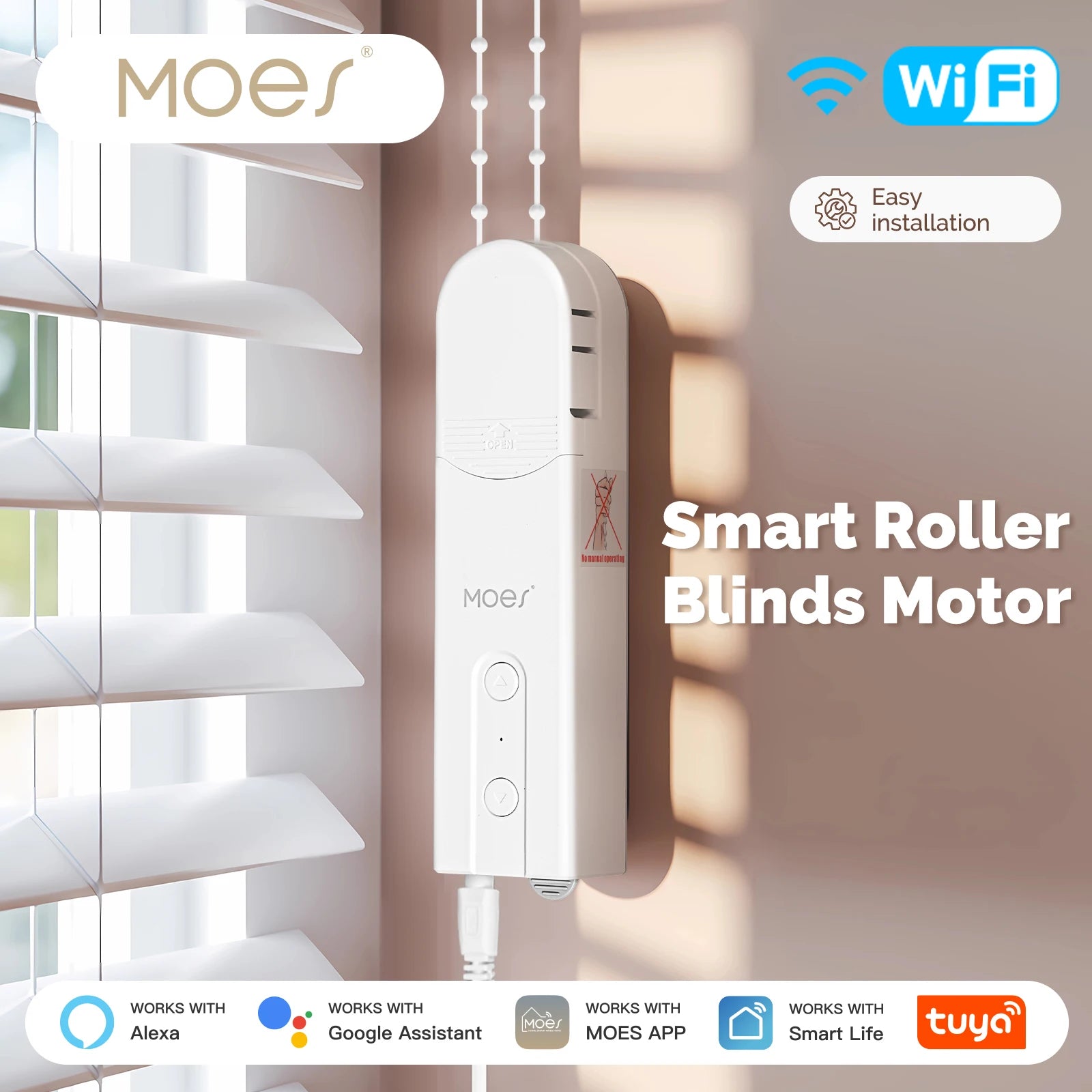 MOES WiFi Roller Blinds Motor for Curtains with Alexa Google Home