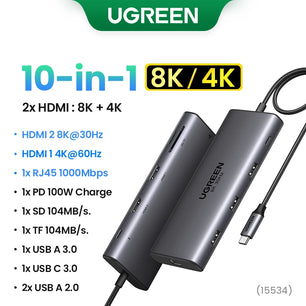 Ugreen 13-IN-1 Type-C Card Reader HDMI USB Splitter Hub