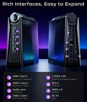 ACEMAGIC 16GB DDR4 512GB AMD Ryzen 7 H255 Mini PC Desktop
