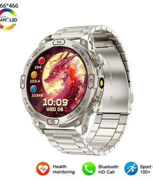 Alloy Waterproof Round Shaped On Wrist Outdoor Sports Smartwatch