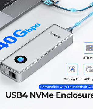 40Gbps M.2 NVMe Cooling Fan High Speed External SSD Enclosure